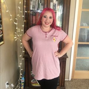 Red white Winnie the Pooh and Piglet shirt